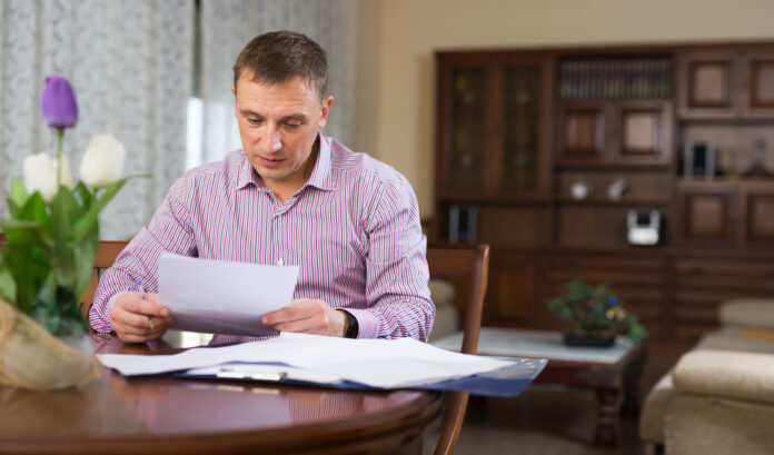 Man reading documents