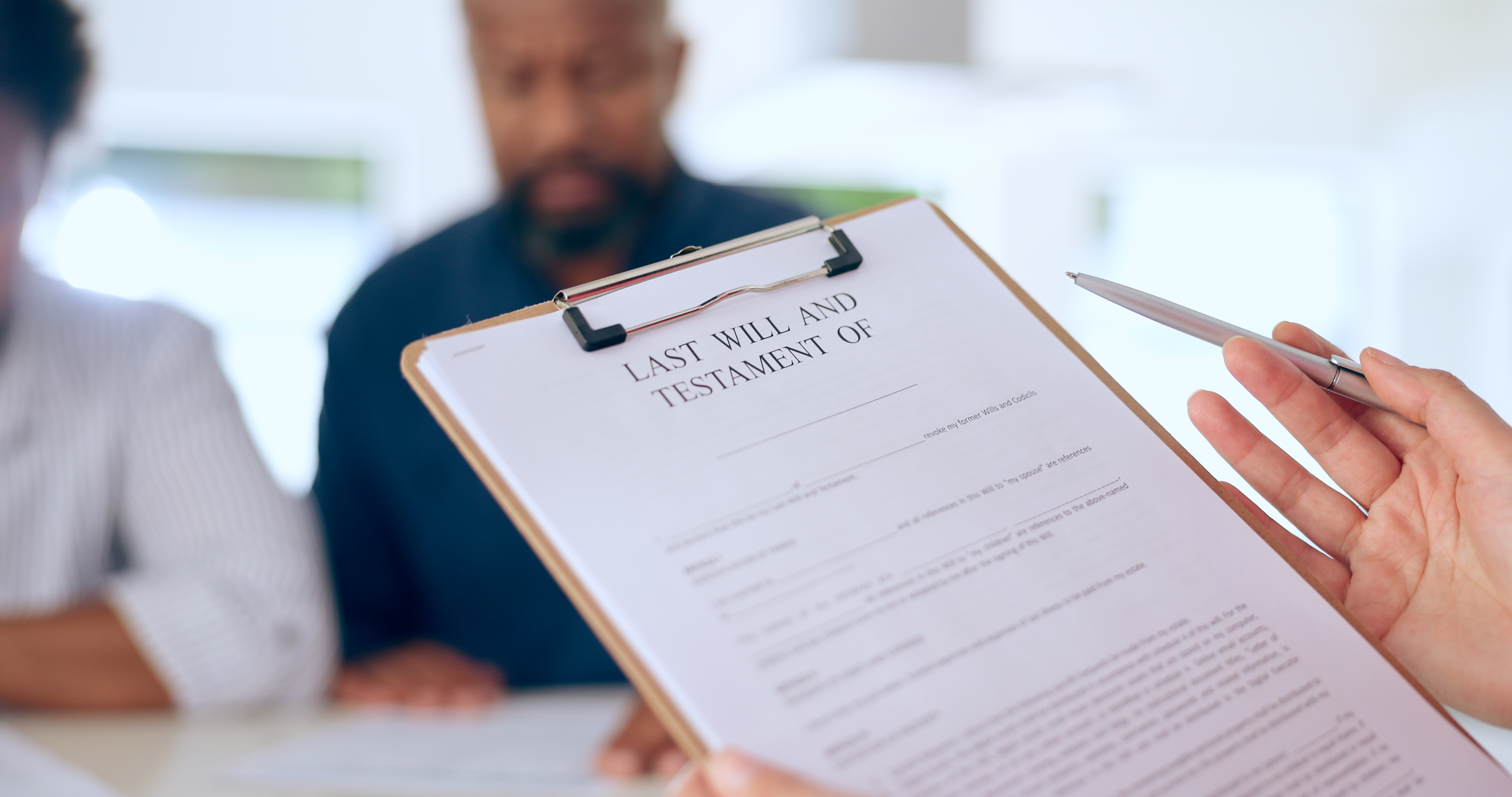 Hand, document or testament in office by closeup for last will
