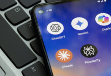 Portland, OR, USA - Sep 1, 2024: ChatGPT, Gemini, Microsoft Copilot, Claude, and Perplexity app icons are seen on a Google Pixel smartphone. AI competition concepts.