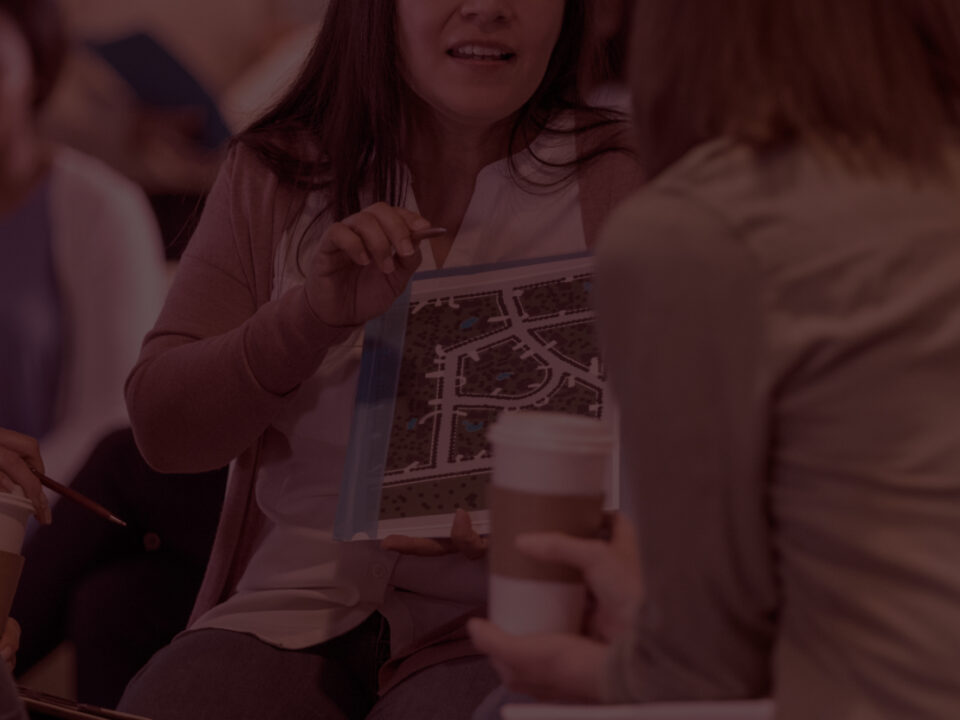 Group of people discussing neighborhood plans